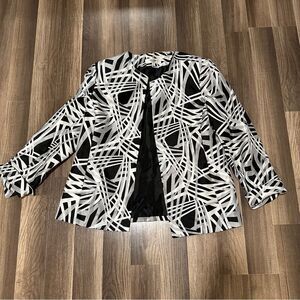 Jones studio Black and White Pattern Women's Jacket size Retro style 16.